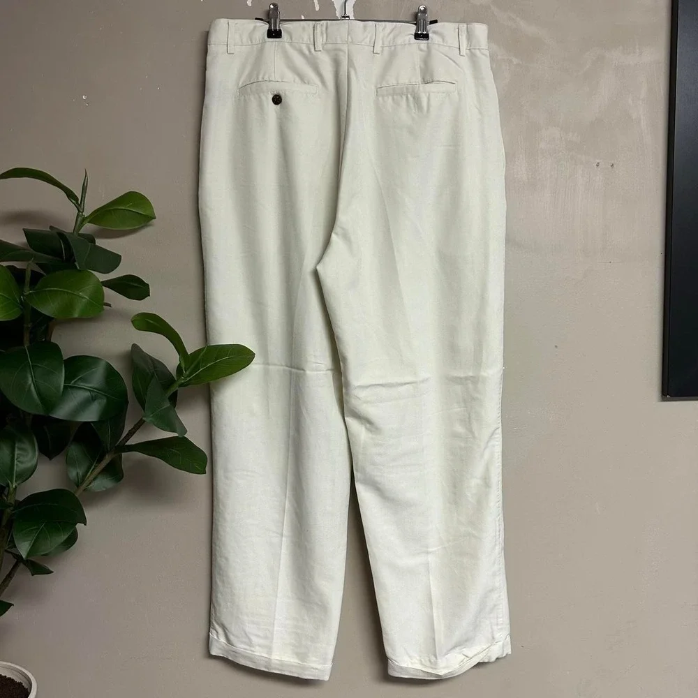 Havana Jacks Cafe Cream Pleated Rayon Baggy Trouser Pants